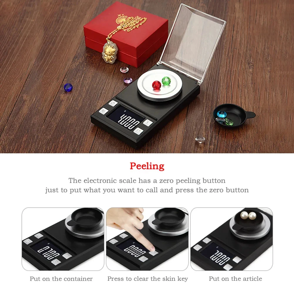 0.001g Digital Scale Milligram Scale Portable Pocket Battery Powered LCD Precisi