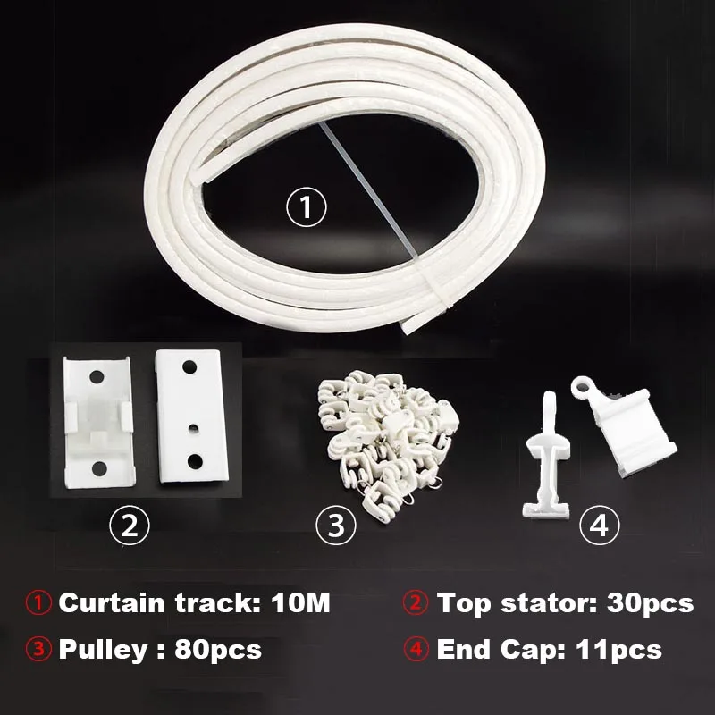Kit De Rail De Rideau Plafond Pliable, 5M Rail De Rideau Flexible Avec 40 Crochet Pour Maison Chambre Fenetre Salle De Bain Bureau 98365253