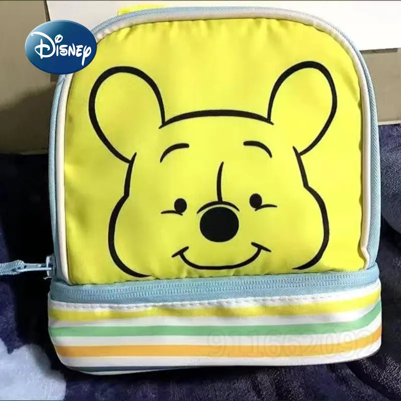 Disney Winnie Bear New Portable Makeup Bag Luxury Brand Makeup Bag Cartoon Fashion Large Capacity Storage Travel Makeup Bag