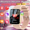 2025 New AI Diagnosis NFC Smart Watch Women 1.85 inch AMOLED Blood Pressure Heart Rate Blood oxygen BT call Smart watch For iOS 1