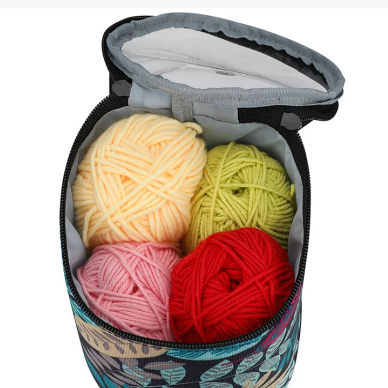 Yarn Storage Bag 1pc Yarn Storage Tote Short Perforated Bucket Round Crochet Knitting DIY Accessory
