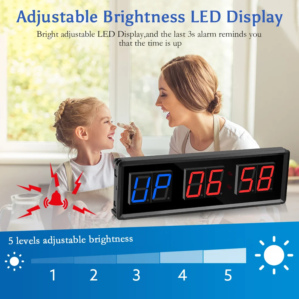 프로그래밍 가능한 리모컨 LED 크로스핏 타이머, 인터벌 타이머, 차고 타이머, 스포츠 트레이닝 시계, 크로스핏 체육관 타이머