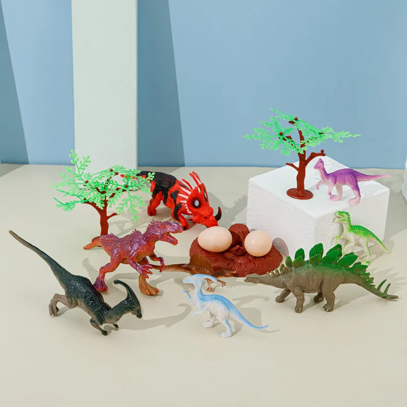 Simulated Jurassic Dinosaur Tyrannosaurus Era Scene Puzzle Toy Set Cognitive Animal Model Children's Birthday Gift