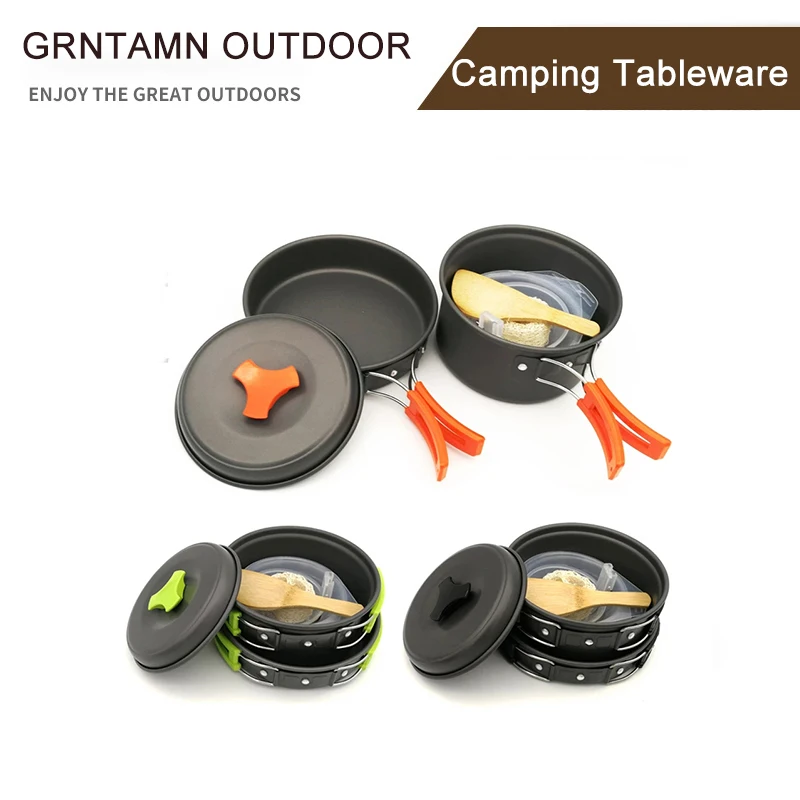 

Camping Cookware Mess Kit Gear Camp Accessories Equipment Pots and Pans Set