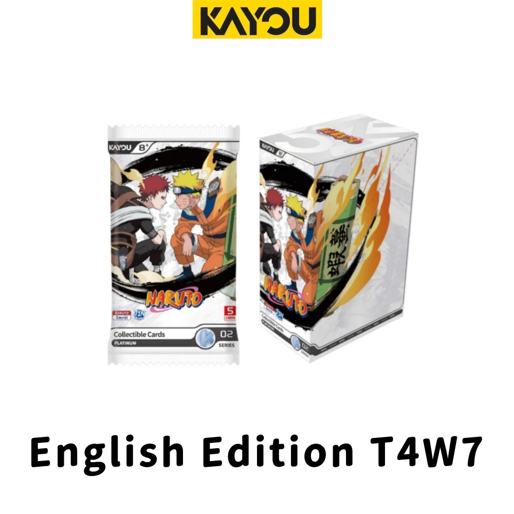 영어판 KAYOU 나루토 카드 T2W9 T4W6 T4W7 T2W8 애니메이션 상품 컬렉션 플래시 카드 어린이 장난감 선물