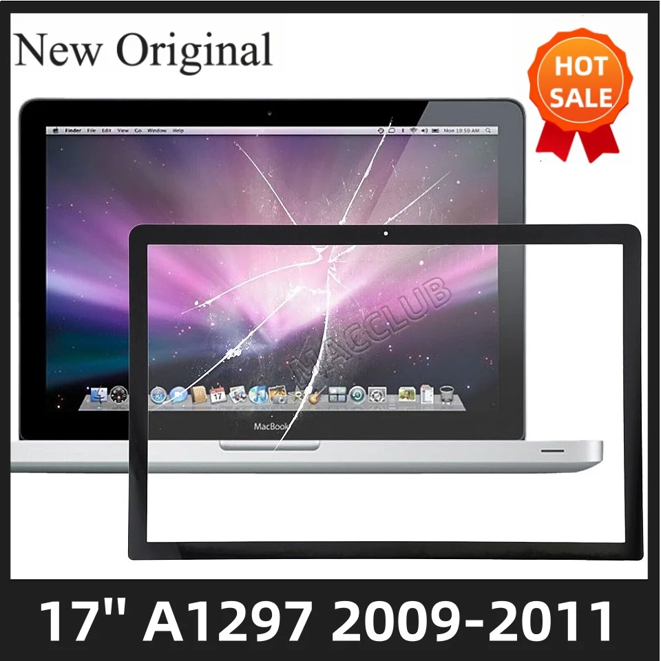 

Переднее ЖК-стекло A1297 с клейкой лентой для MacBook Pro Unibody 17 "A1297 2008-2011, стекло для дисплея