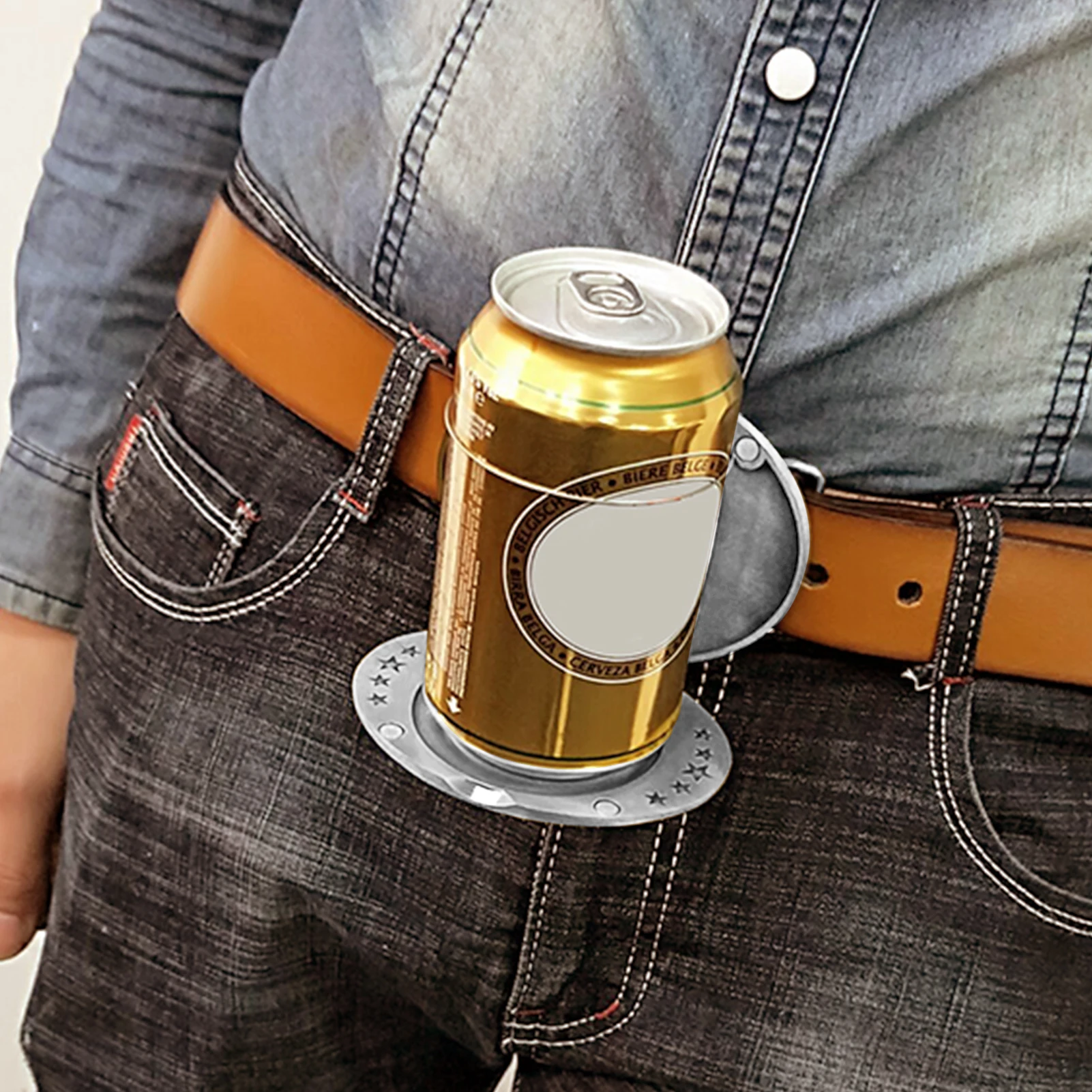 Beer Holder Belt Buckle, Mini Beer Belt Tray Buckle Cup Holder, Hands Free  Beverage Can Holder Portable, Easily Carry Drinks with You for Picnic Party