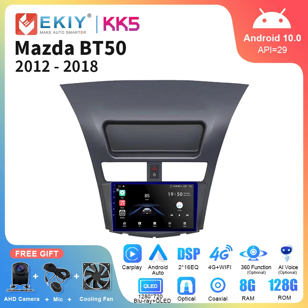 EKIY KK5 QLED Car Radio Android For Mazda BT50 2012-2018 AI Voice ...
