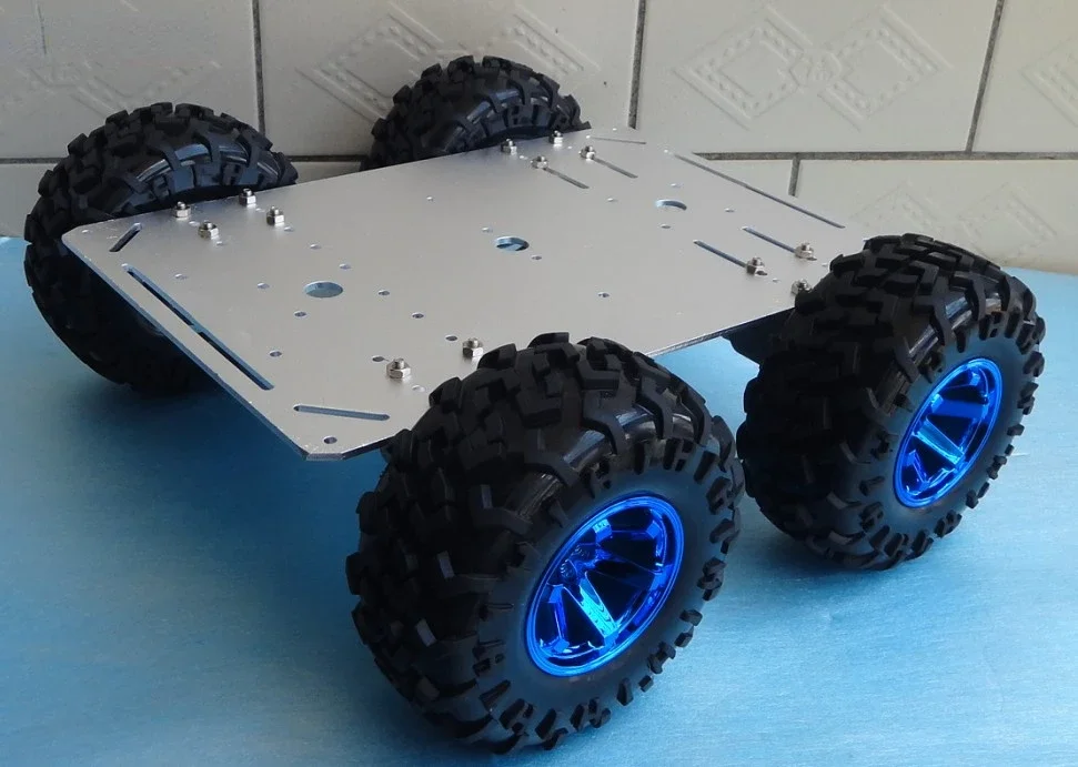 

Intelligent car with 4-wheel drive aluminum alloy chassis, robot car chassis SNC408