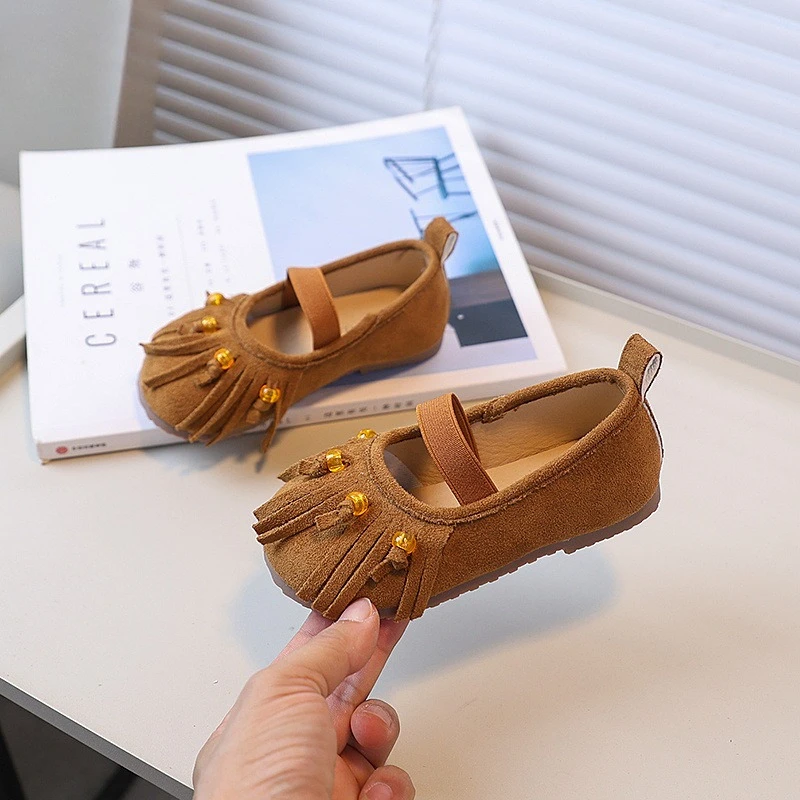 Leather Kids Ballet Shoes Girls Slip On Flats Loafers