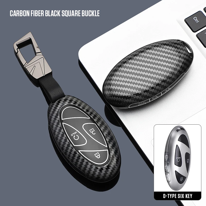 3 4 5 6 7 Buttons ABS + Silicone Car Key Case Cover Remote Key Protect Shell for Hyundai Kona Ev Grandeur GN7 IONIQ 6