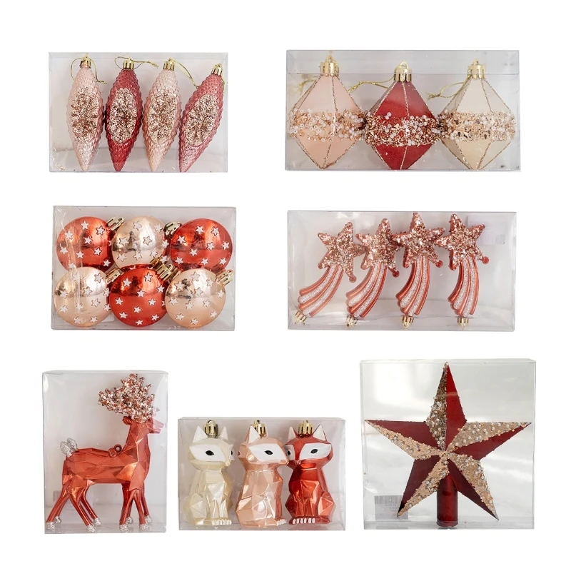 

Shaped Christmas Ornaments XmasTree Baubles Festive New Year Home Decor