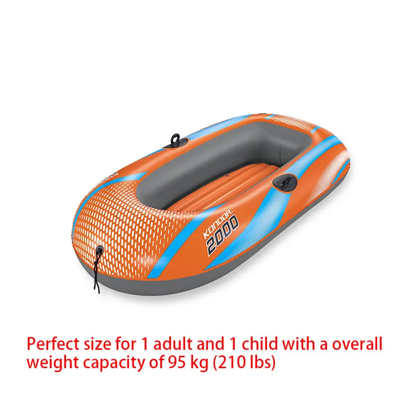 Bestway 61136/61140/61142/61146 1-3 Person Heavy Duty Inflatable Kayak - Long Lasting PVC Rafting Adventure Boat for Thrilling 4