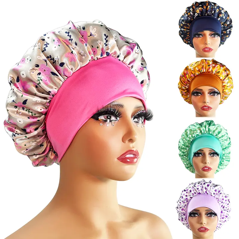 New Silk Sleeping Cap Night Hat Head Cover Bonnet Satin Cheveux Nuit For Curly Hair Care Women Beauty Maintenance Designer - Image 2