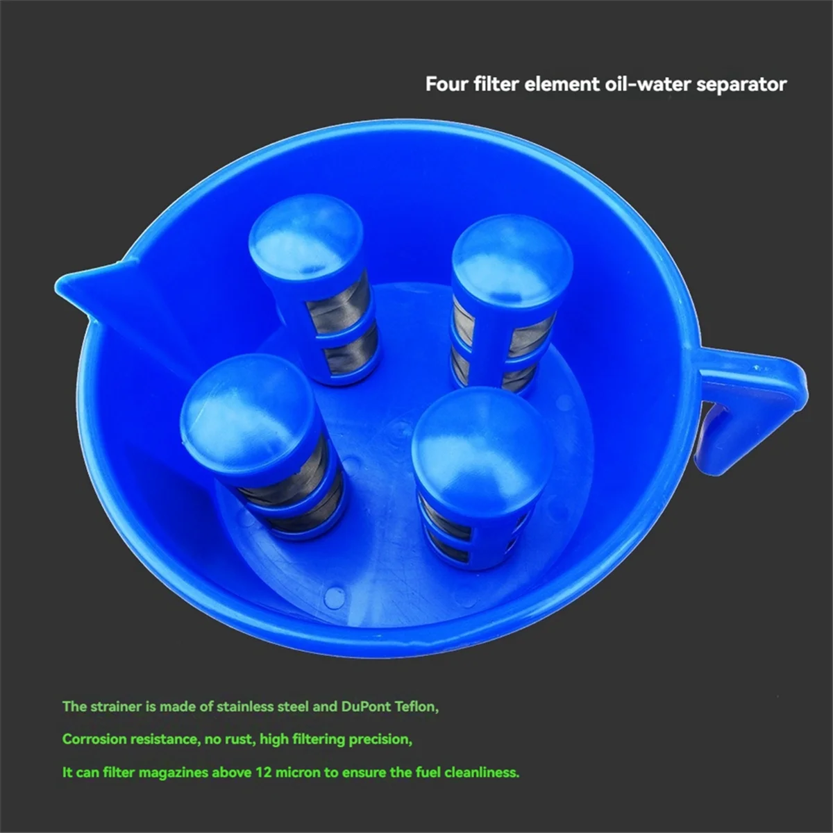 Funnel Type Oil and Water Separator Four Filter Elements Diesels Gasoline Fuel Filter Fitting Accessories
