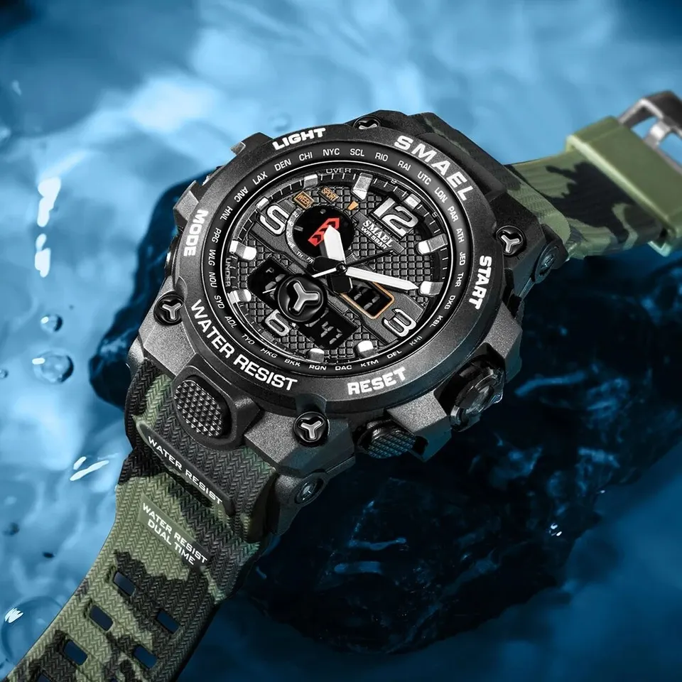 SMAEL Herenhorloge Militaire Waterdichte Sport Polshorloge Digitale Stopwatches Voor Mannen 1802 Militaire Elektronische Horloges Mannelijke Klok SMAEL Herenhorloge Militaire Waterdichte Sport Polshorloge Digitale Stopwatches Voor Mannen 1802 Militaire Elektronische Horloges Mannelijke Klok