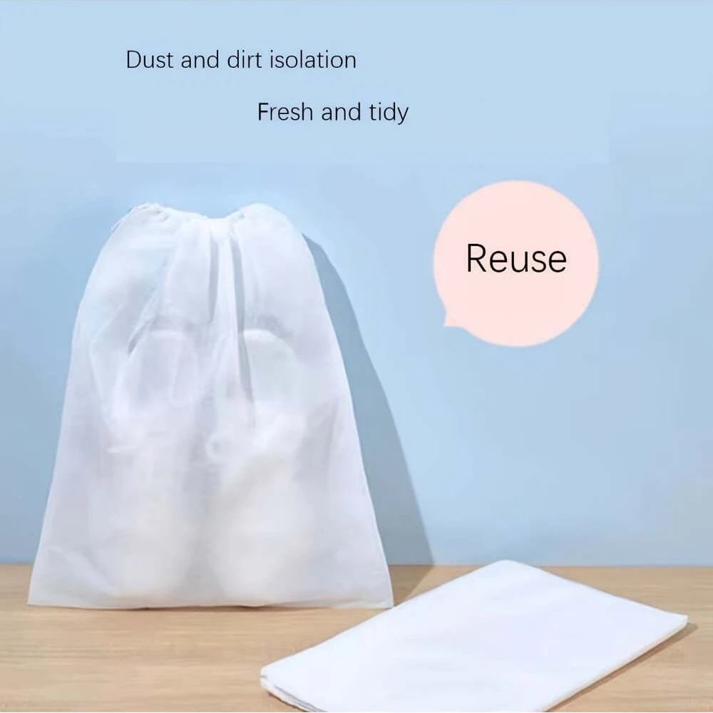 Portable Shoe Dust Covers Non-Woven Fabric Drawstring Travel Storage Bag Clear Dustproof Pouch For Drying Shoes Shoes Protector Shoe Covers Shoe Storage Bag Rain Shoe Covers Silicone Shoe Covers Disposable Shoe Covers Plastic Shoe Cover