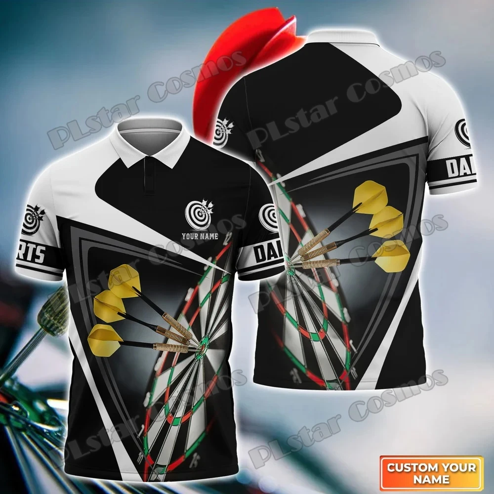 Darts Ziel personal isierte Namens muster 3d gedruckt Herren Polos hirt Sommer Straße lässig T-Shirt Shirt für Dart Team Spieler wk57 – Detail 12