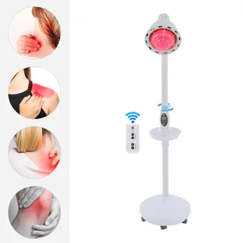 275 W Red Light Lamp Infrared Lamp 10 Speed Heat Lamp 360° Rotatable Therapy Lamp with Timer and 5 All-Direction Wheels