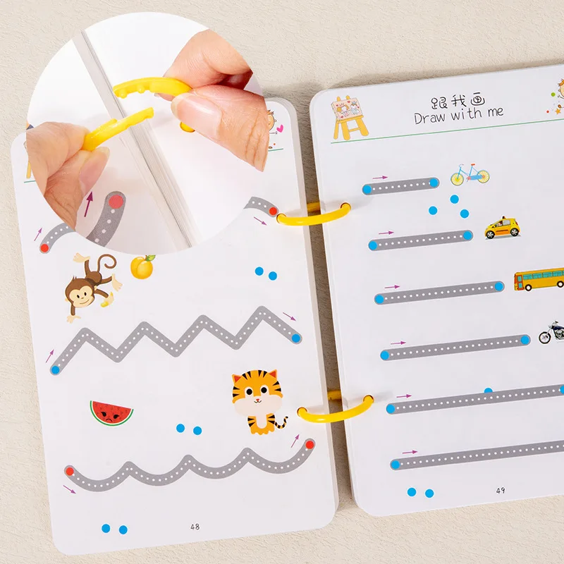 Training Book Magical Tracing Workbook Control Reusable Magic Practice Copybook Children Montessori Drawing Education Book 4