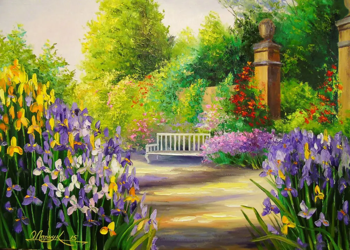Vibrant Floral Landscape Canvas Art - High-Saturation Wall Décor Poster