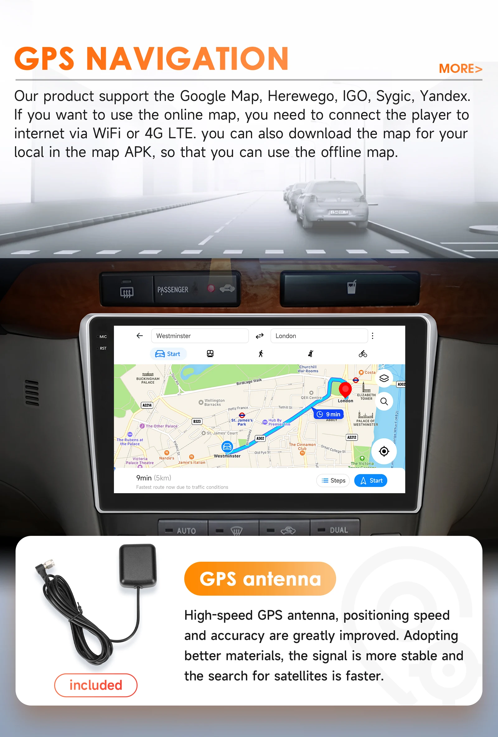 Hizpo Drahtloses Carplay Android Auto Autoradio für Toyota Avensis T25 2002–2008 AI GPS DSP 4G BT5.4 von Qualcomm Snapdragon 6115 – Detail 31