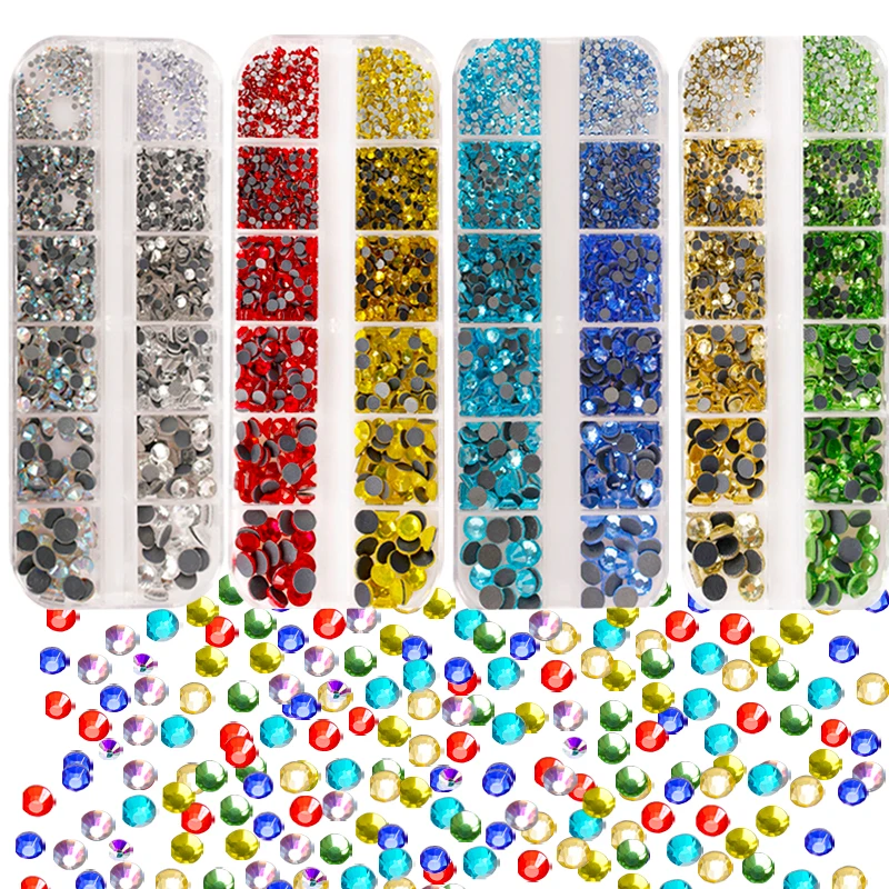 Hot Fix Strass SS4-SS30 Gemischte Größe 2000 Teile/schachtel DMC Hot Fix Strass Kristall Glas Strass Kleber auf Hot Fix Strass DIY