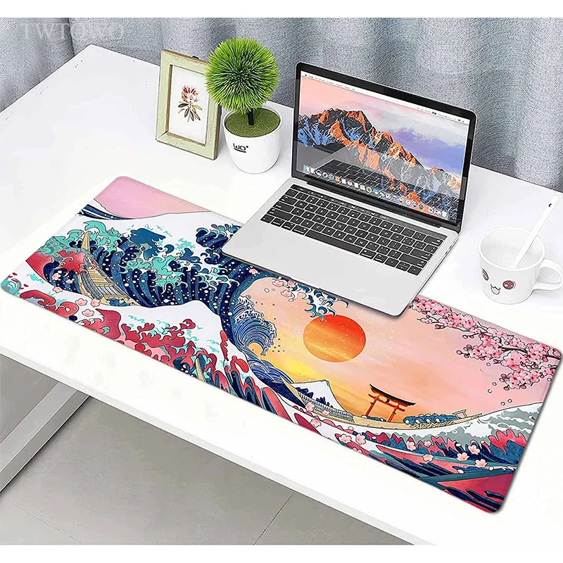 Japan Great Wave mouse pad gaming mousepad Mouse Pad Gamer XL Custom Home New Mousepad XXL MousePads Keyboard Pad Soft Natural Rubber Carpet PC Mouse Mat