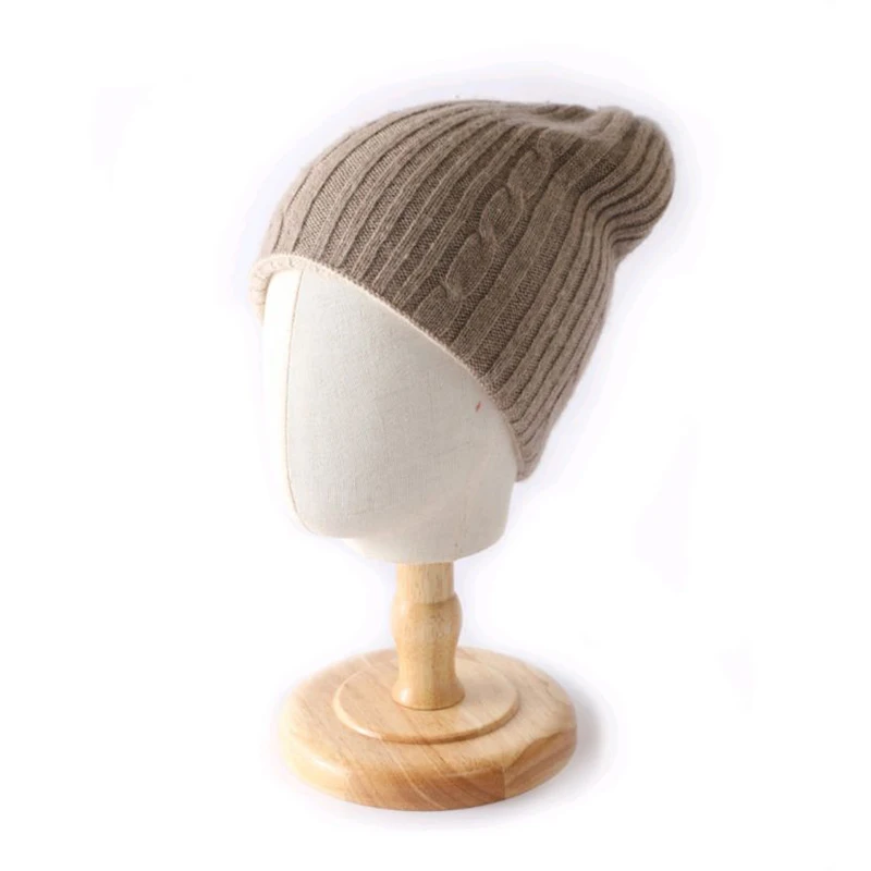 Sparsil 100% Pure Cashmere Beanies for Women Winter Double-sided Wearable Bonnet Warm Thick 2 Layer Twisted Beanie y2k Skullies 5