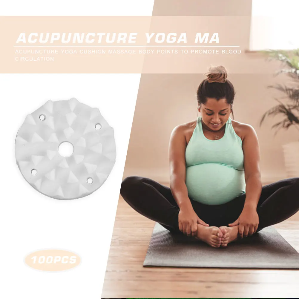100pcs Yoga Mat Spikes Needle Plastic Lotus Pilates Pad Acupressure Massager Spikes for Fitness Workout Cushion Pad Needle