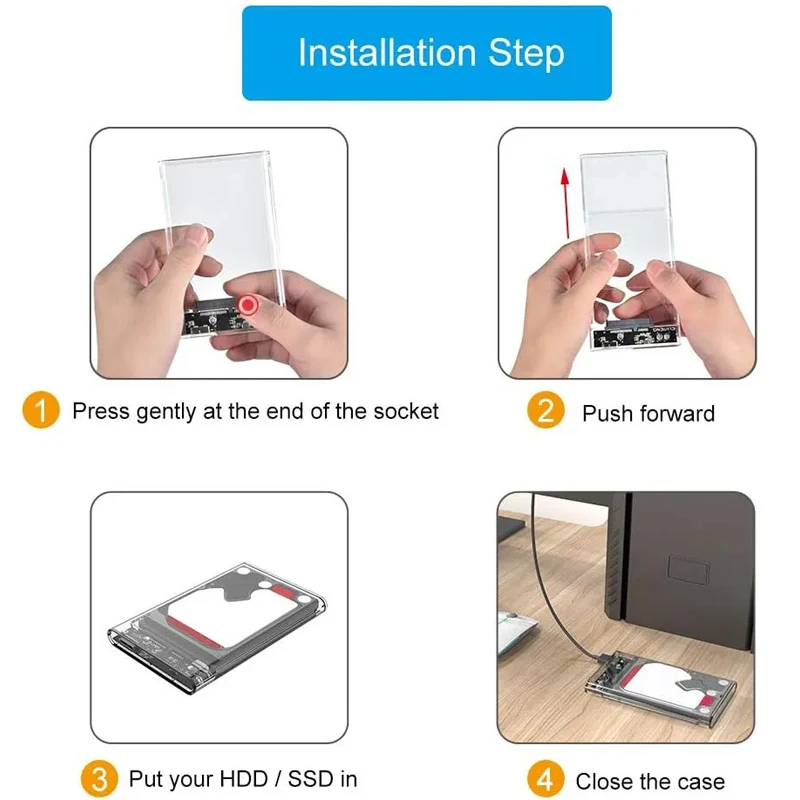 GUDGA Harddisk Boxs USB 3.0 to SATA III Hard Disk Case 2.5 Inch HDD SSD External Enclosure Hard Drive Disk Box External HDD Case