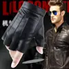 Fingerless Driving PU Leather Gloves Outdoor Sport Faux Half Finger with Anti-slip Layer Glove for Men Women 3