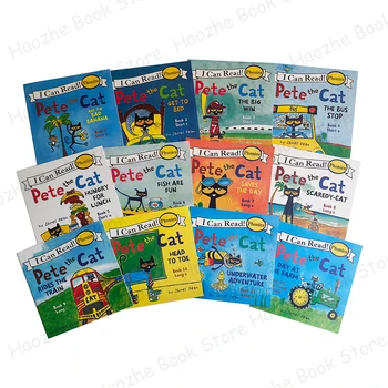 12 Books Pete the Cat I Can Read Phonics English Picture Book Story Pocket Book for Children Kids Montessori Bedtime Reading 2