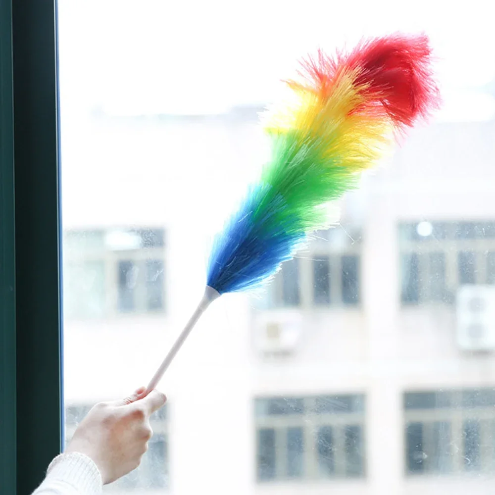 Stofdoek Huishoudelijke Regenboog Stofdoek Praktische Plastic Veer Handvat Vegen Borstel Reinigingsproduct Hulpmiddel Huishouden