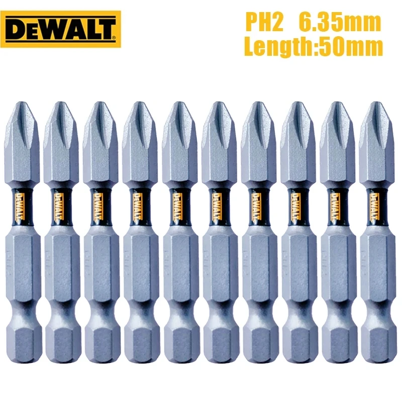 

DEWALT PH2 Impact Drill Bit Anti Slip Magnetic Batch Head Phillips 50mm Wood Screw High Hardness Electric Screwdriver Bits Set