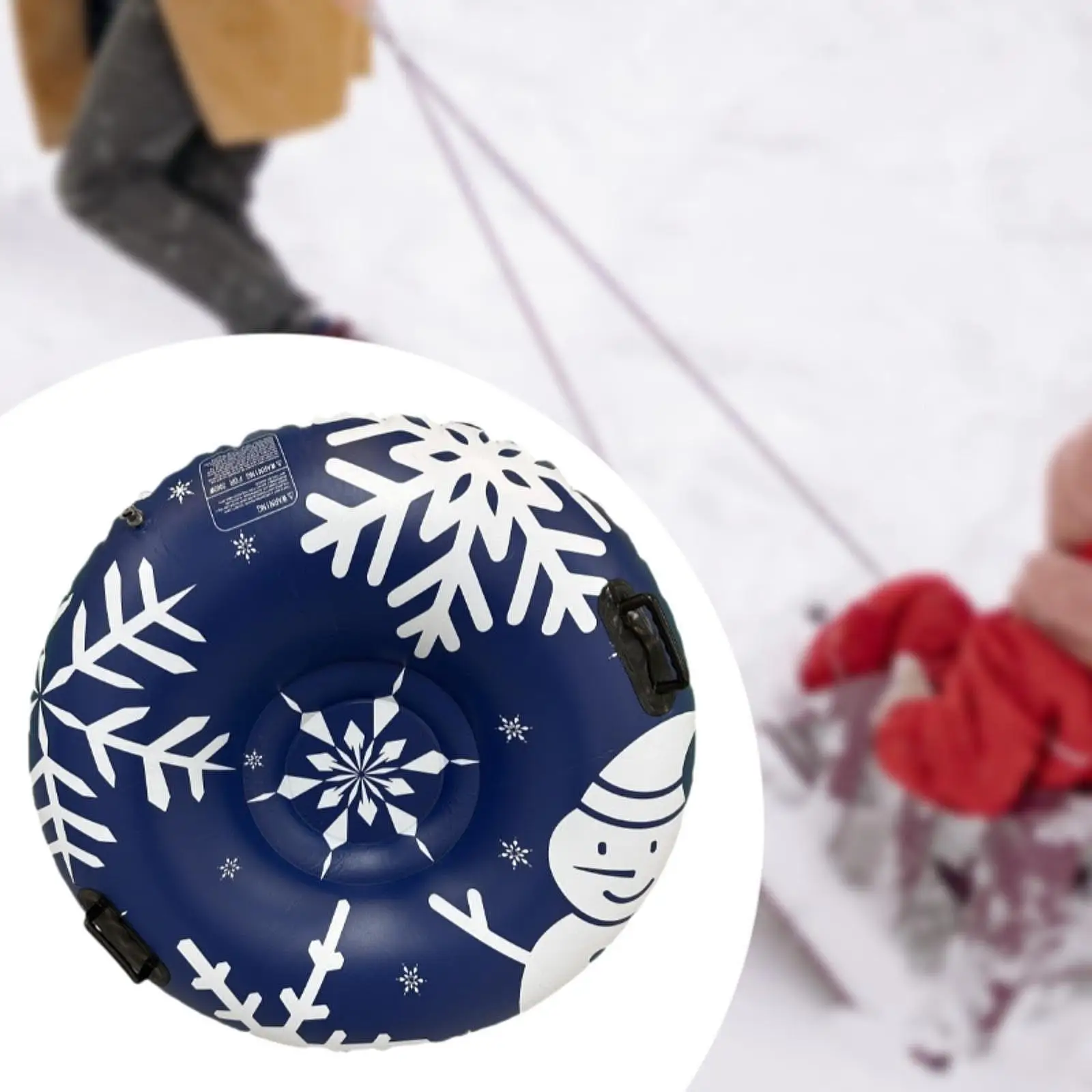 Inflatable Snow Tube Cold Resistant 120cm Dia Winter Snow Sledding Toy for Games