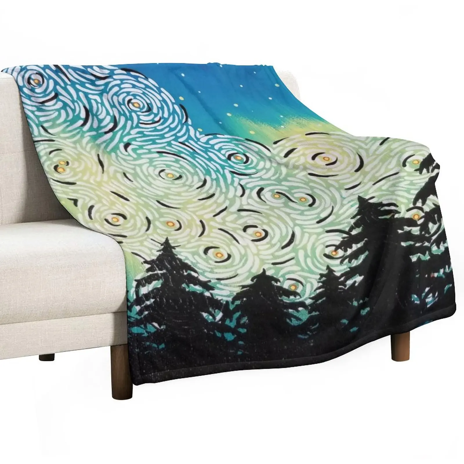 

Aurora Borealis Throw Blanket Luxury Blanket Comforter Blanket