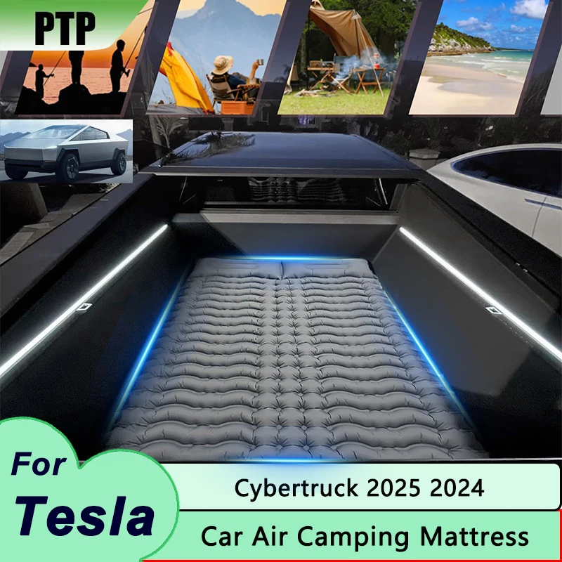 For Tesla Cybertruck Accessories Air Mattress Travel Vacation Camping Sleeping Pad with Carry Bag Cybertruck Accessory
