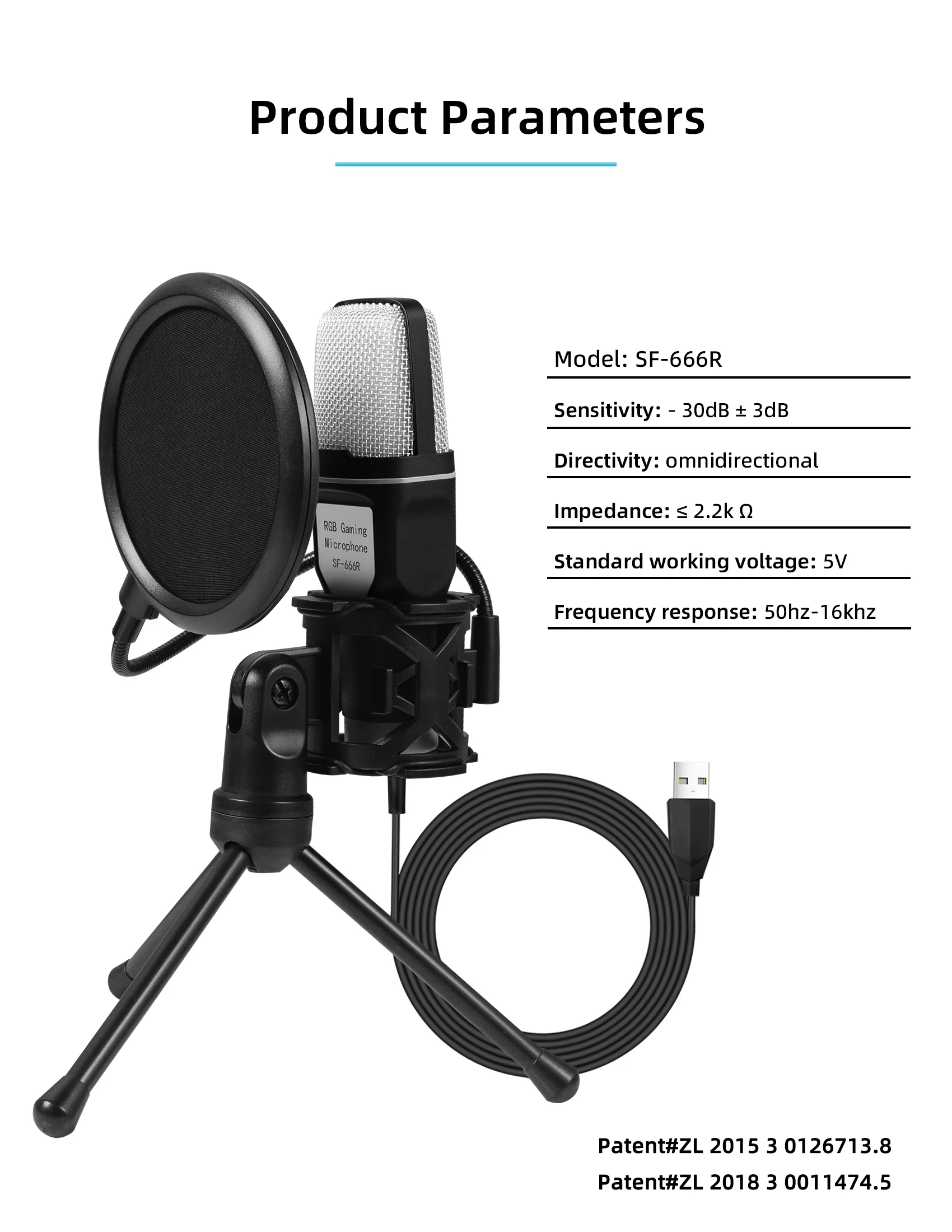 Gaming Microphone Foldable Condenser for Computer