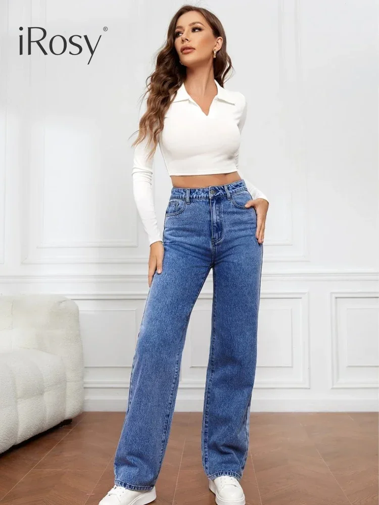 

Women's Vintage High Waist Straight Blue Jeans Trend 2023 Trousers Denim Pants Korean Fashion 2023 Autumn Clothing Pantalones
