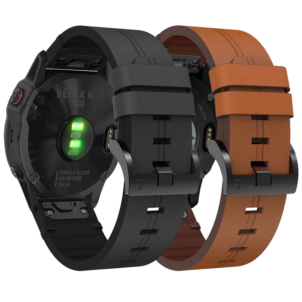 Premium Leather Watchband with 26mm QuickFit Strap - Elegant and Durable Design