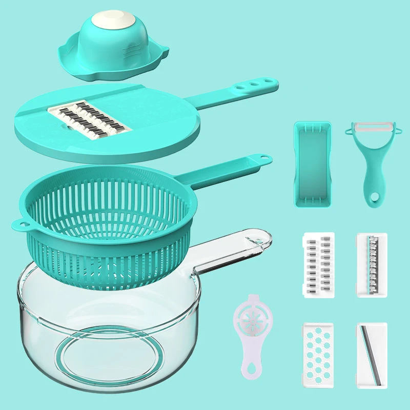 

Kitchen Gadgets Vegetable Shredder Fruit Grater Slicer Vegetable Cutter Potato Peeler With Drain Basket Cooking Tools