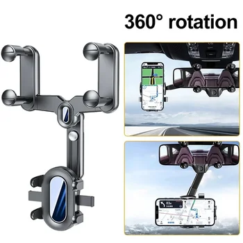 Auto 360 °   Supporto per telefono e GPS, supporto telescopico regolabile e girevole, compatibile con tutti i telefoni, strumento di supporto per la navigazione.