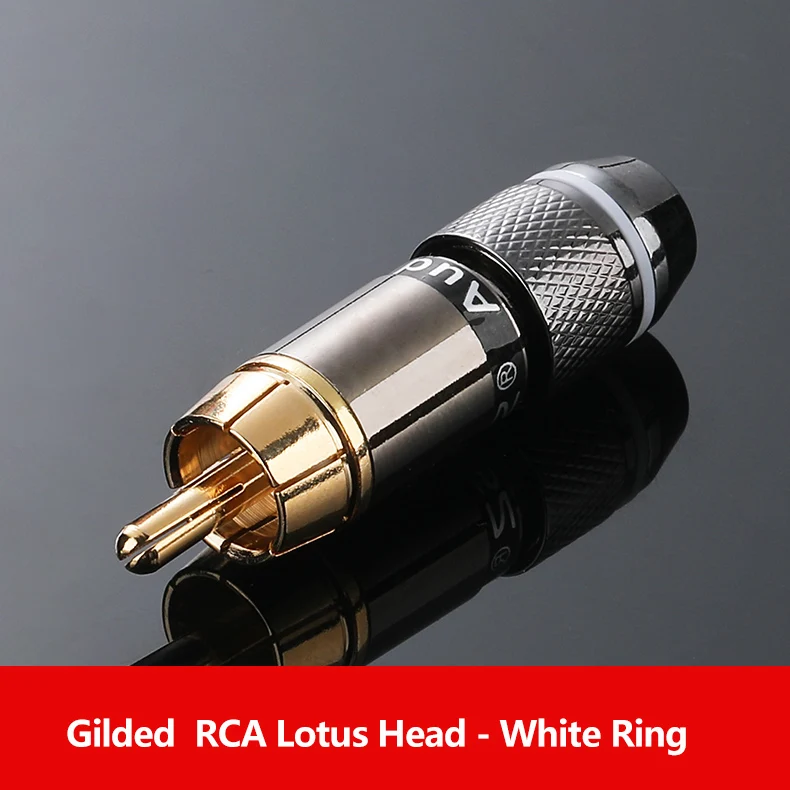 Hifi RCA-Stecker 24K Echtvergoldet Selbstverriegelnd Lötfrei für HIFI Audio Video – Detail 13