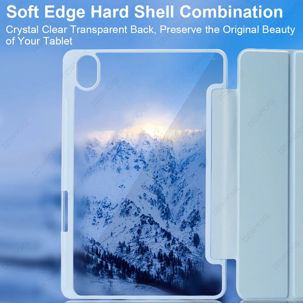Sleek Clear Acrylic Tablet Case with Pencil Holder