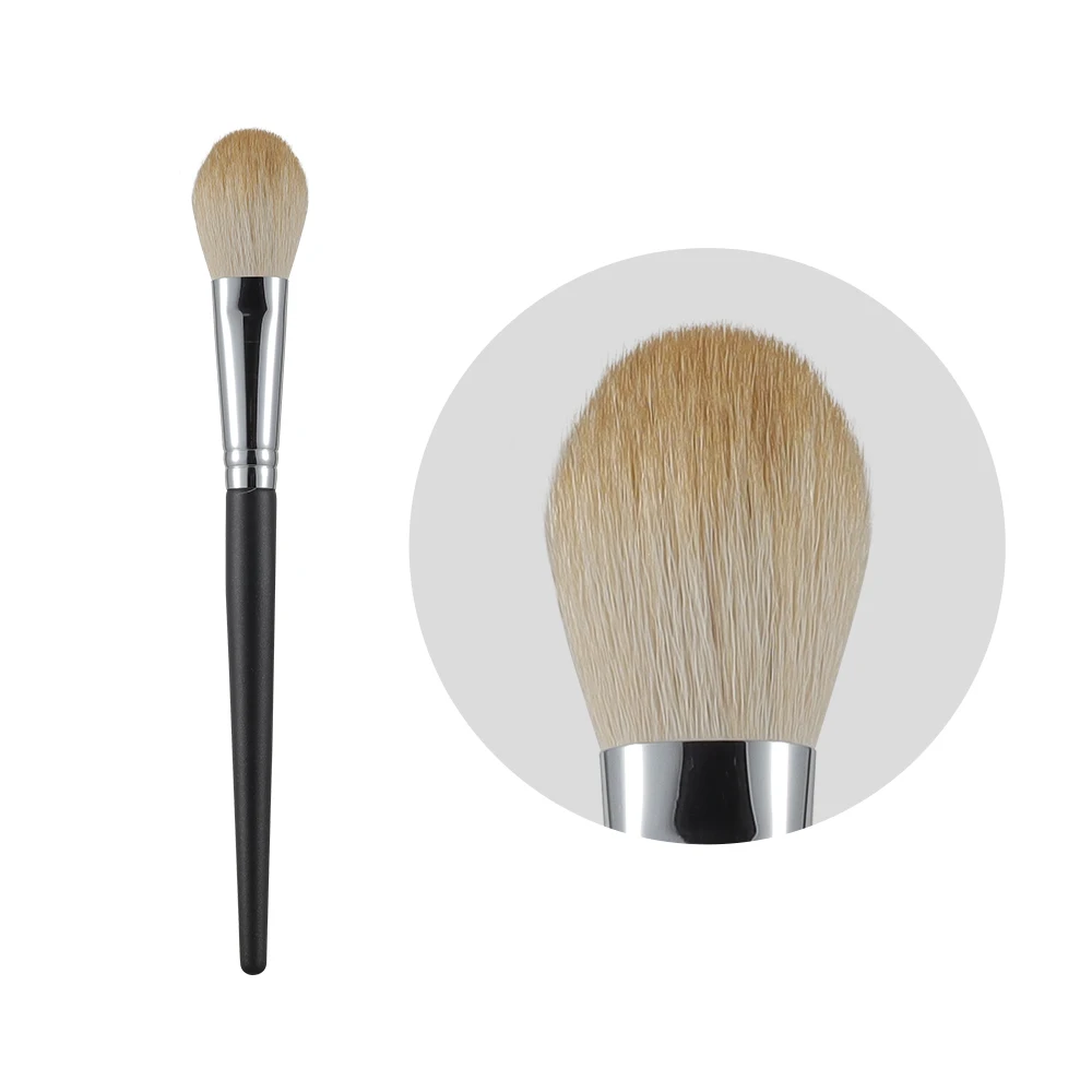 

Blush Brush Natural Goat Hair Brush Contouring Blending Bronzing Highlighting Mineral Makeup
