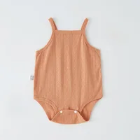 Suspenders Bodysuits Summer Baby Vest Thin Newborn Pure Cotton Baby Unisex Square Collar Fashion Solid Color Sleeveless Rompers 6