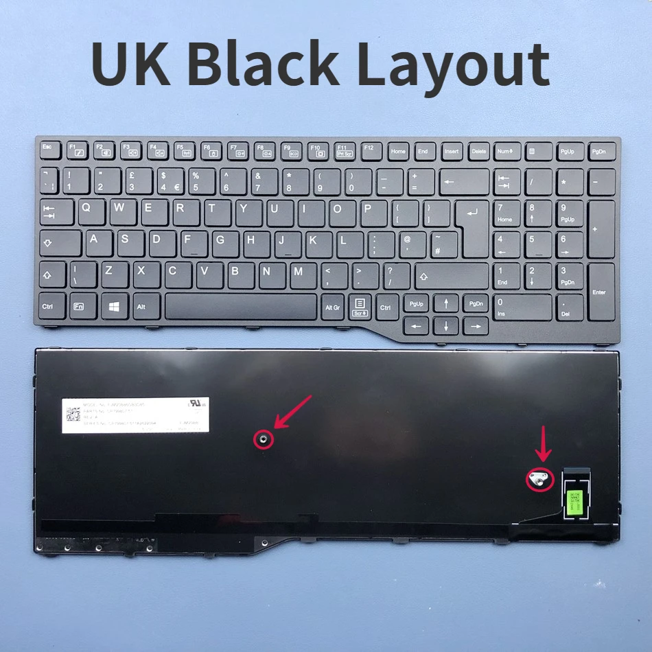 

UK Black Keyboard For Fujitsu LifeBook A3510 A3511 FJM20B86GB3D85 CP799807-51 UK Layout