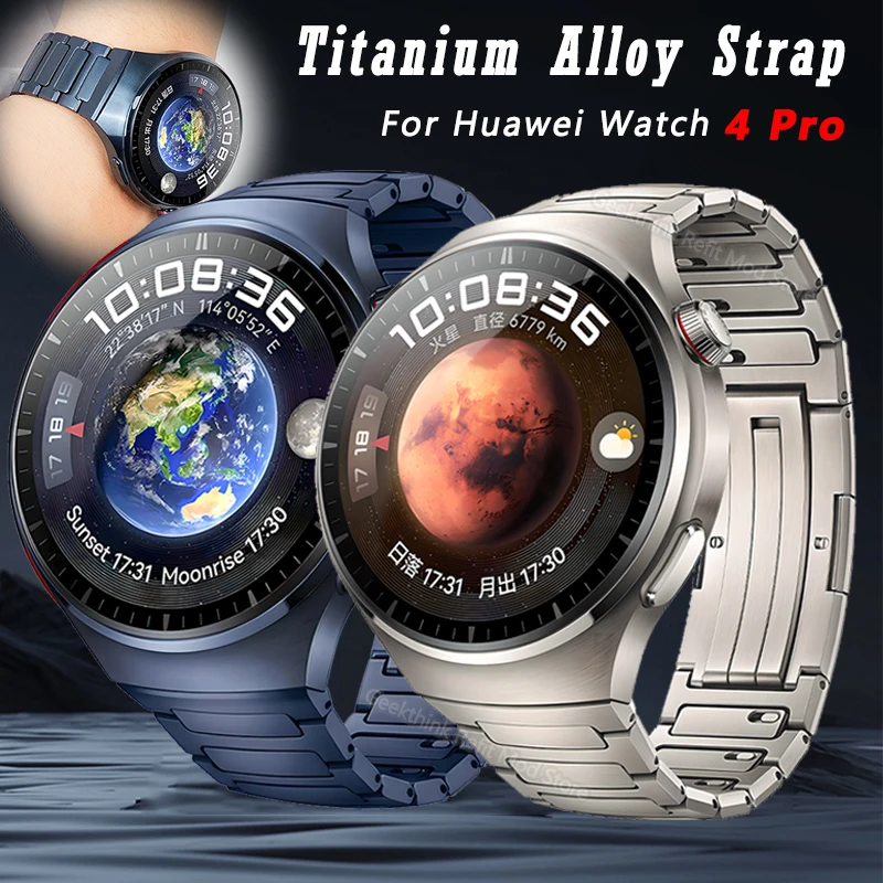 

Ремешок из титанового сплава для Huawei Watch 4 Pro, деловой металлический браслет без зазора, роскошный браслет для Huawei Watch 4 Pro, оригинал