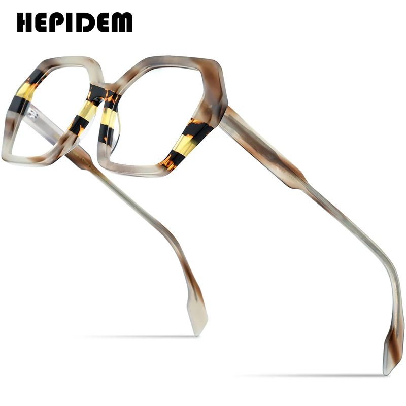 

HEPIDEM Multicolor Acetate Glasses Men Retro Square Eyeglasses Women Optical Optical Spectacles Myopia Eyewear 9258